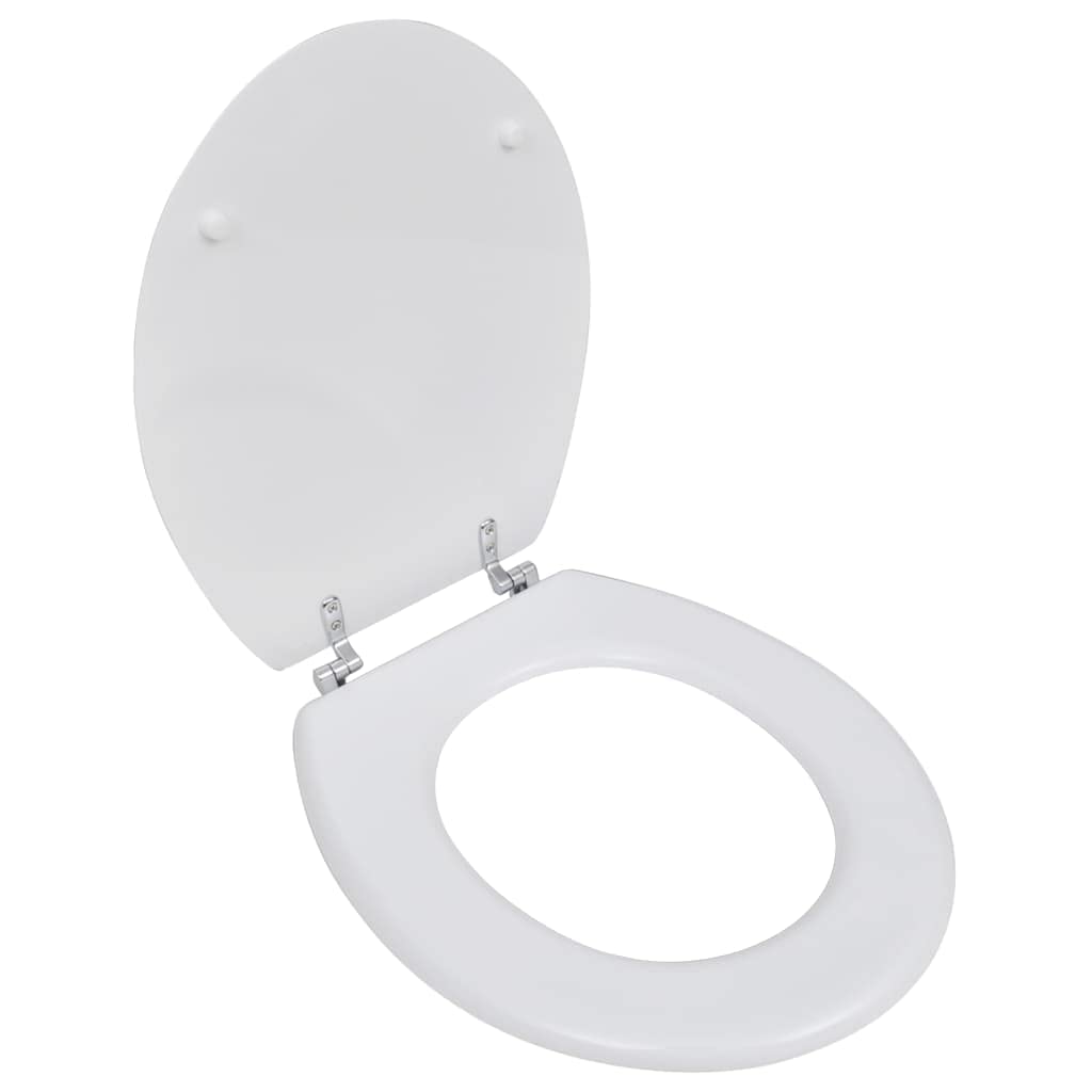 HOMIUSE Toilettensitz MDF Deckel Schlichtes Design Weiss Toilettendeckel Wc Sitz Klobrille Wc Deckel