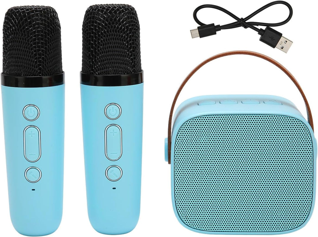 Bluetooth-Karaoke-Maschine für Erwachsene und Kinder, Tragbarer Stereo-Sound-Retro-Lautsprecher mit