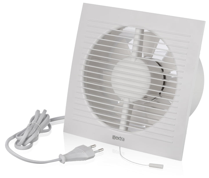 Ø 150mm Badlüfter Fan mit Zugschnur und Stecker - Weiss Abluftventilator - Ventilator zur Belüftung