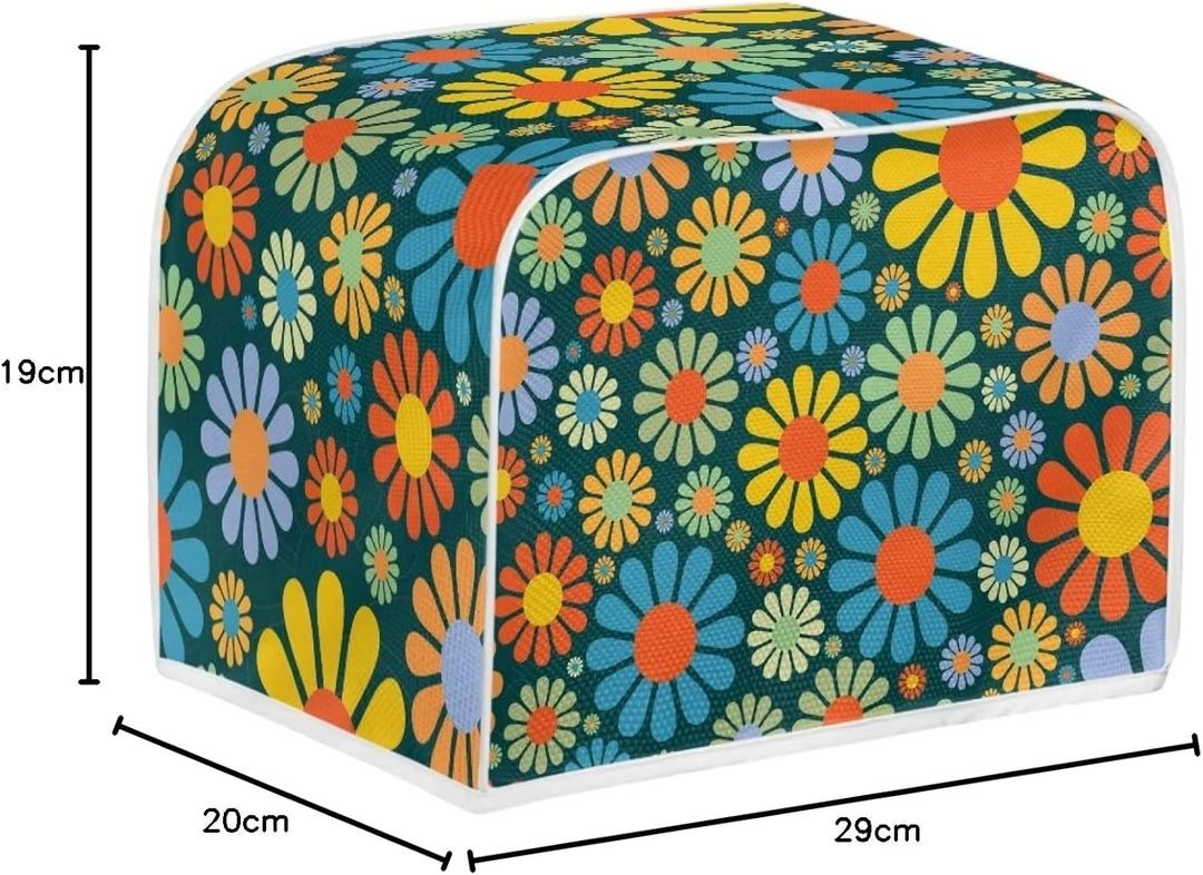 Toaster-Abdeckung mit Blumenmotiv und Gänseblümchen-Motiv, 2 Scheiben, Hahn-Muster, Brot-Toaster, Of