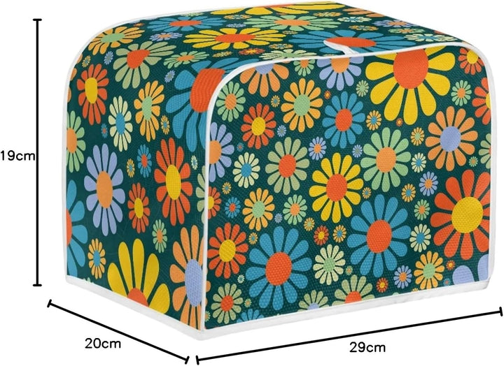 Toaster-Abdeckung mit Blumenmotiv und Gänseblümchen-Motiv, 2 Scheiben, Hahn-Muster, Brot-Toaster, Of