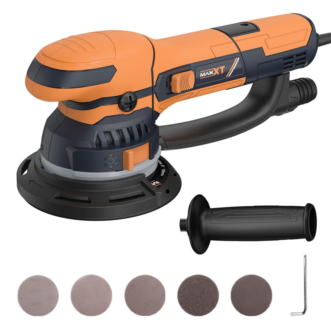 MAXXT 800W Dual-Modus Exzenterschleifer— Ideal für Kfz-Lackrestaurierung, Metallschleif: Grob- &amp; Fei