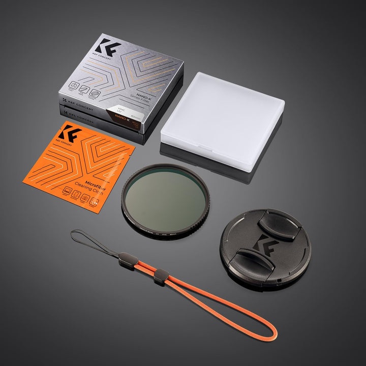 K&F Concept Nano K-Serie 62mm UV Filter mit Objektivdeckel,Reinigungstuch,Schutzfilter mit 18 Schich