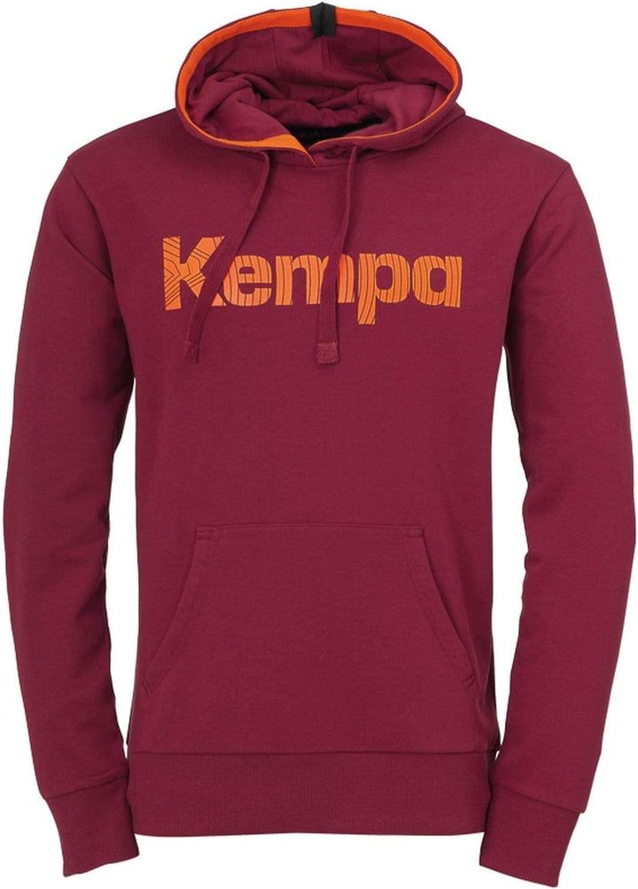 Kempa Herren Graphic Hoodie Sweatshirt, deep rot, XXXL
