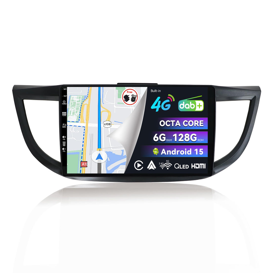 Eingebaut 4G LTE & DAB | Android 15 QLED Autoradio für Honda CRV (2012-2016) |6G+128G | Carplay &And