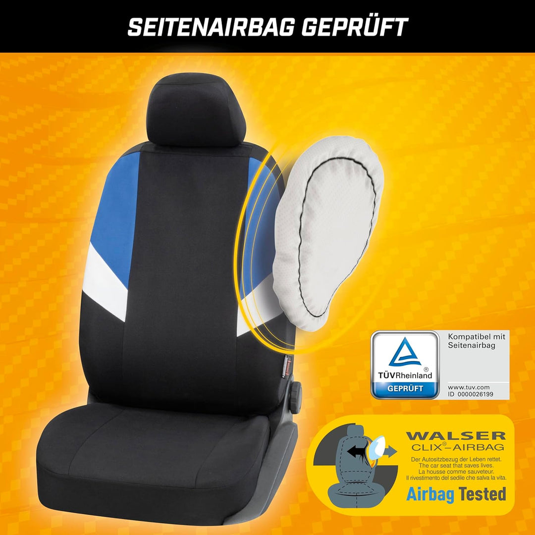 Walser Auto-Sitzbezug Cala 2 Vordersitzbezüge, Universal PKW-Sitzbezüge Polyester, Auto-Schonbezüge