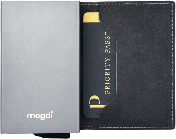 mogdi Nano Black Premium Herren Portmonee RFID Schutz Kartenetui Business Geldbörse feinstes A++ Ech