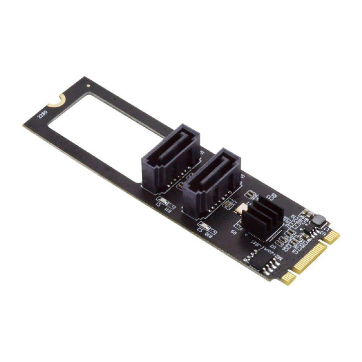 cablecc PCI Express NGFF Key B+M zu SATA 3.0 6 Gbps Dual Ports Vertical Adapter Converter Festplatte