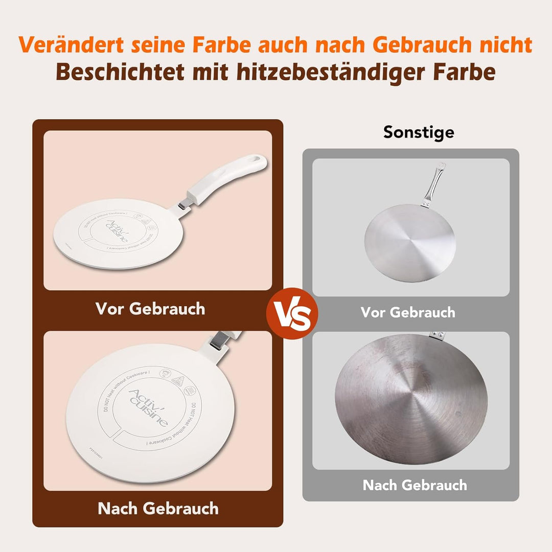 ACTIV CUISINE Induktion Adapterplatte 20 cm Induktionsadapterplatte mit abnehmbarem Griff Moka Induk