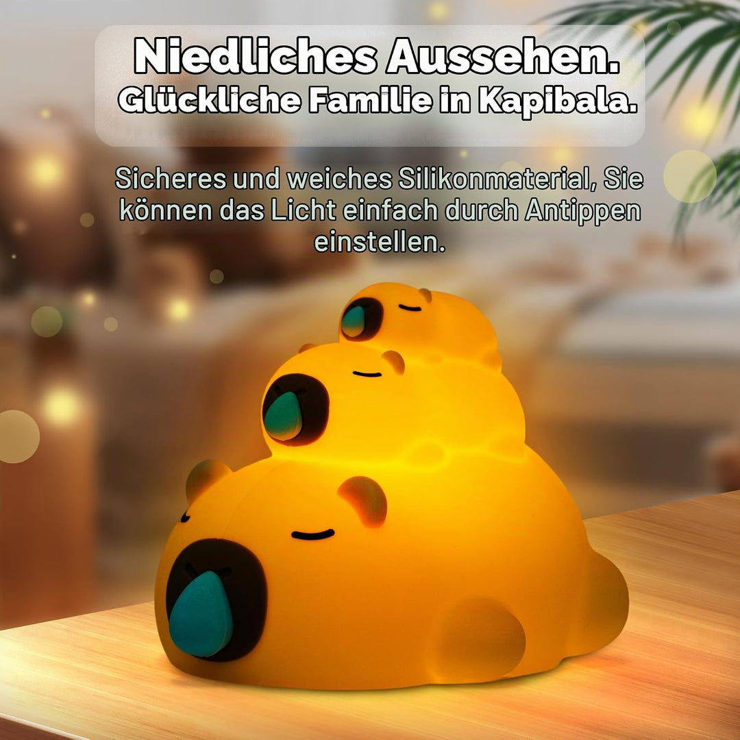 Capybara Nachtlicht, Kinder dekorative Lichter für Schlafzimmer Schlaf 3 Geschwindigkeit verstellbar