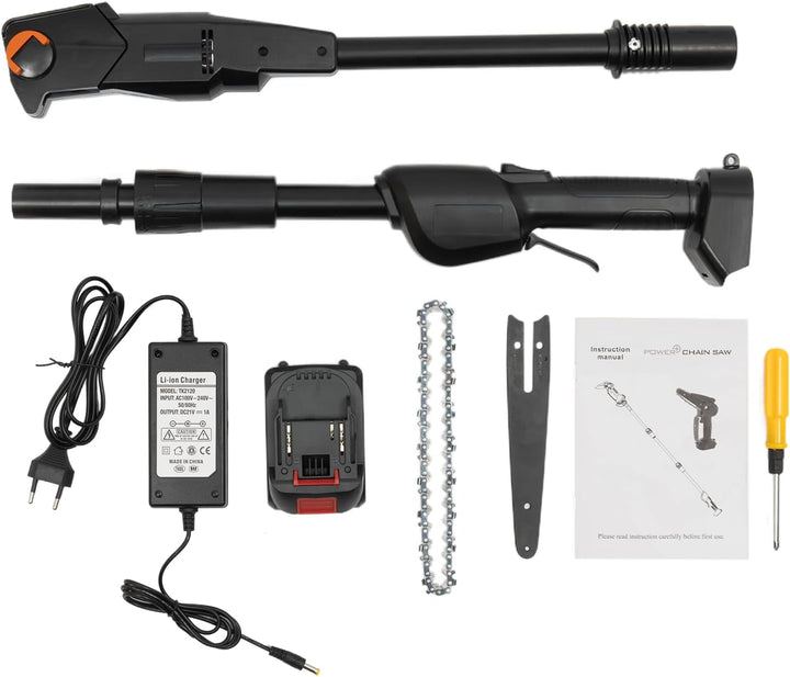 21V Akku Kettensäge Teleskop Hochentaster Akku, Elektro Teleskop Astsäge Hochentaster 1200m/min, Mit