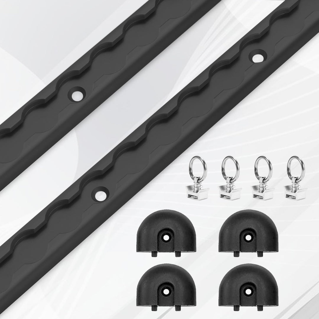 2 x 30cm Aluminium Airlineschienen Set mit Fittingen, mit 4 x Zurrösen und 4 x Endkappen Airlineschi