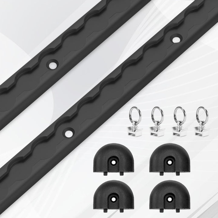 2 x 30cm Aluminium Airlineschienen Set mit Fittingen, mit 4 x Zurrösen und 4 x Endkappen Airlineschi