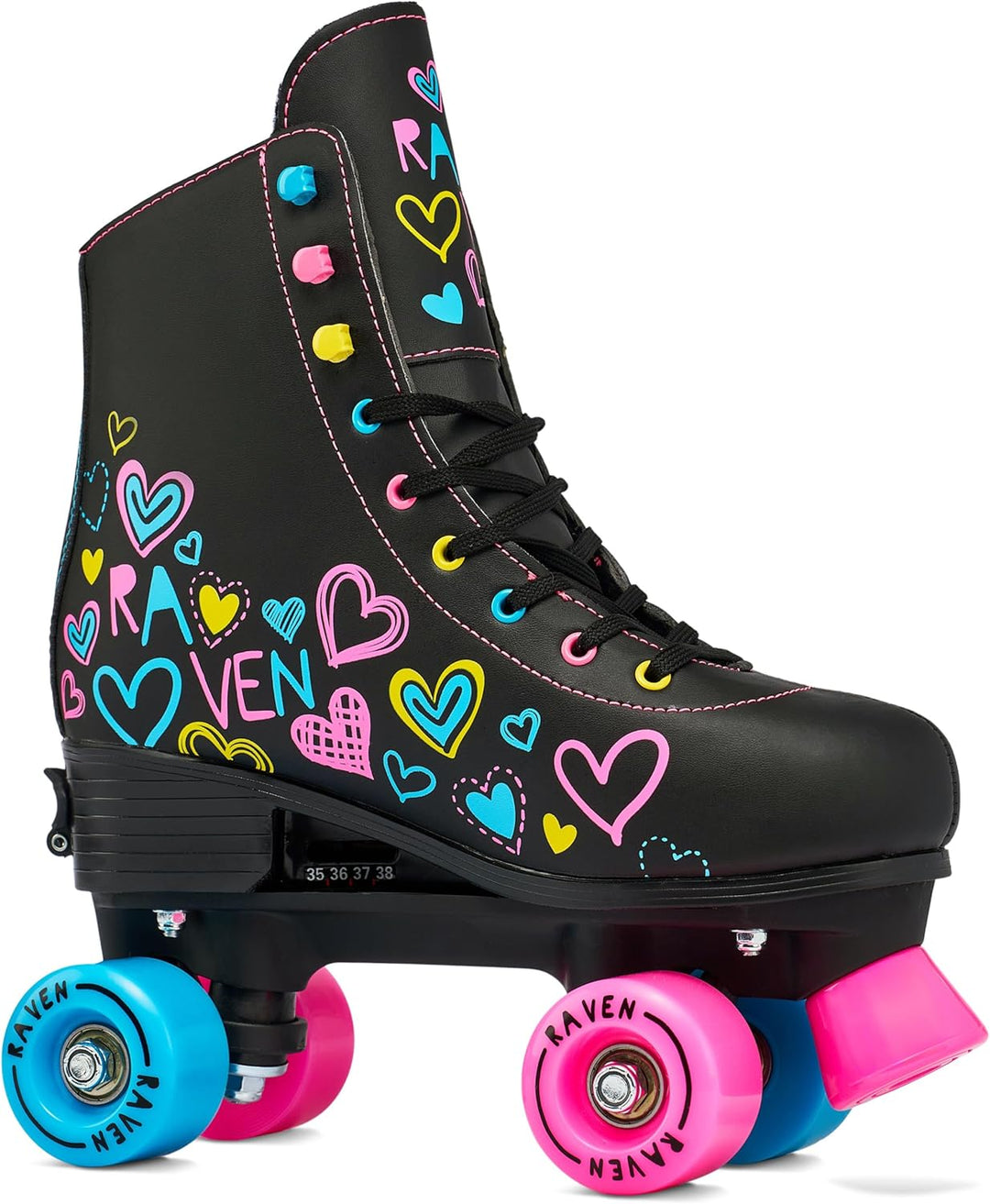 RAVEN Rollschuhe Roller Skates für Kinder Erwachsene Mädchen Damen verstellbar 35-38 (22,5-24cm) Tri