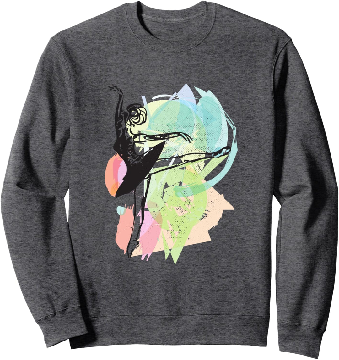 Mädchen tanzende Ballerina bunte Balletttänzer-Silhouette Sweatshirt