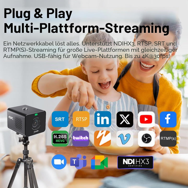 4K-POV-Kamera NDI|HX3, ZowieCam, Autofokus, HDMI- und SDI-Ausgang, 3-Fach optischer Zoom, Flexible S
