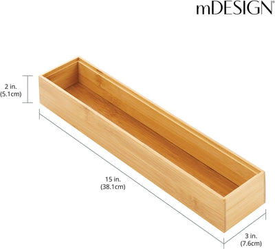 mDesign Schubladeneinsatz aus Holz – stapelbare Schubladeneinteilung für Büro- und Bastelbedarf – Sc