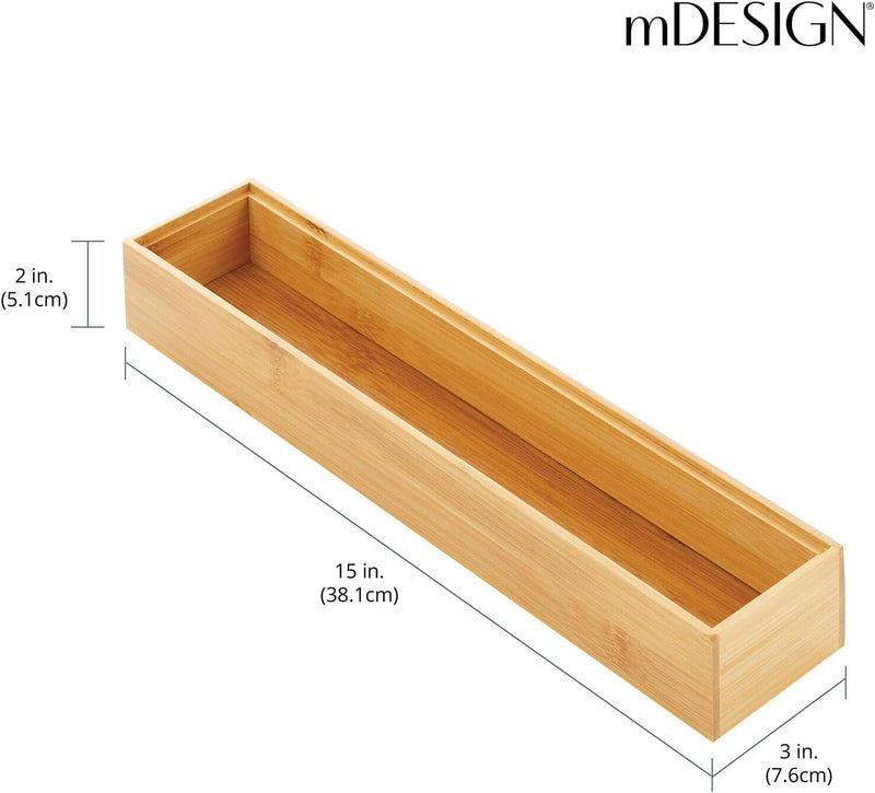 mDesign Schubladeneinsatz aus Holz – stapelbare Schubladeneinteilung für Büro- und Bastelbedarf – Sc
