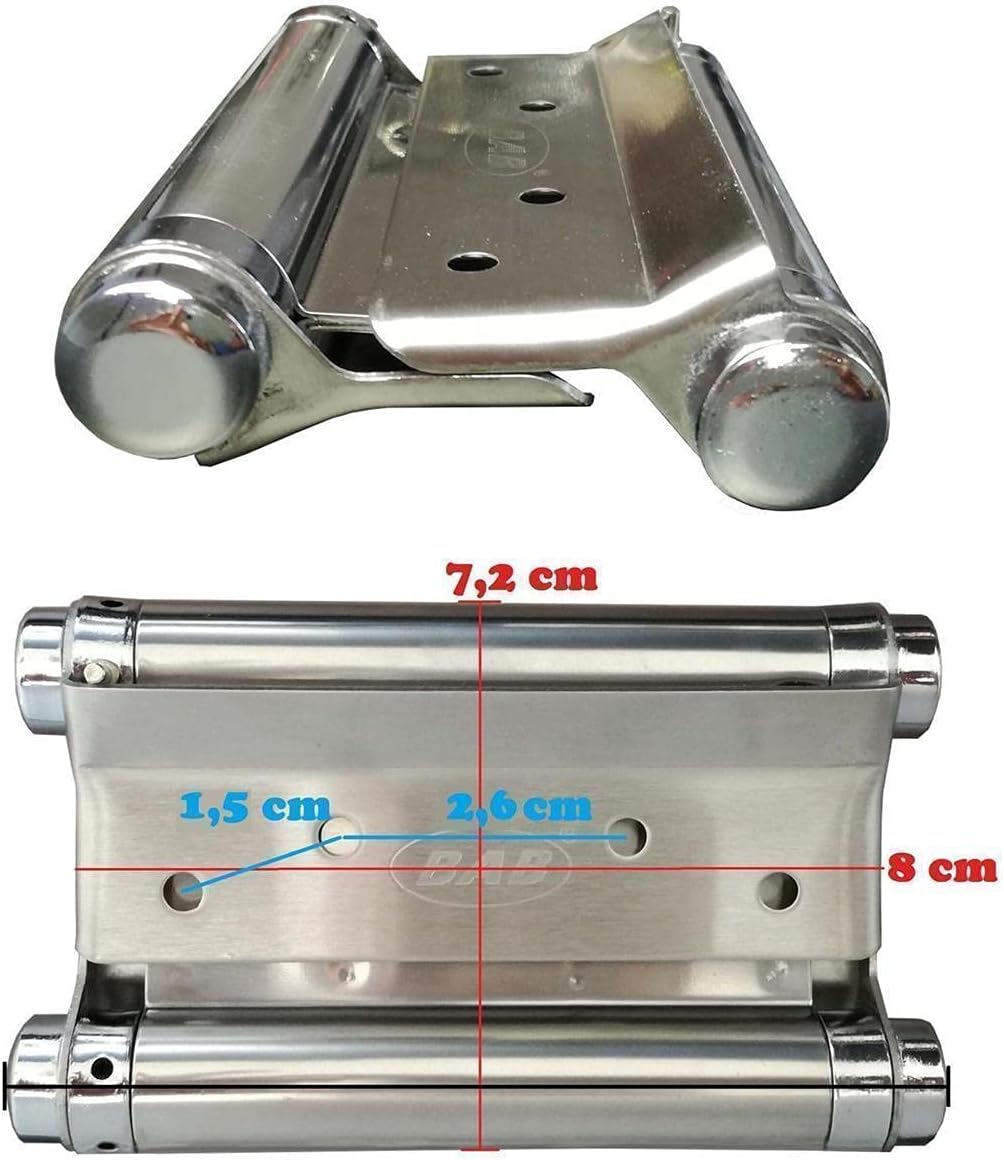2x Edelstahl Pendeltürband Türscharnier (8 cm) - Robuste Scharniere für Saloontüren & Pendeltüren -