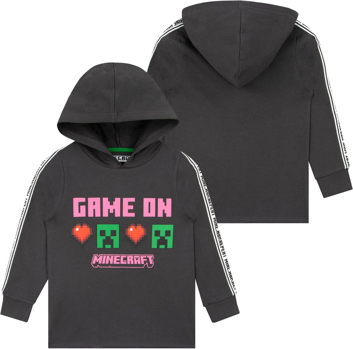 Minecraft Pullover Mädchen | Creeper Kinder Pullover | Kapuzenpullover Für Mädchen 146 Grau, 146 Gra