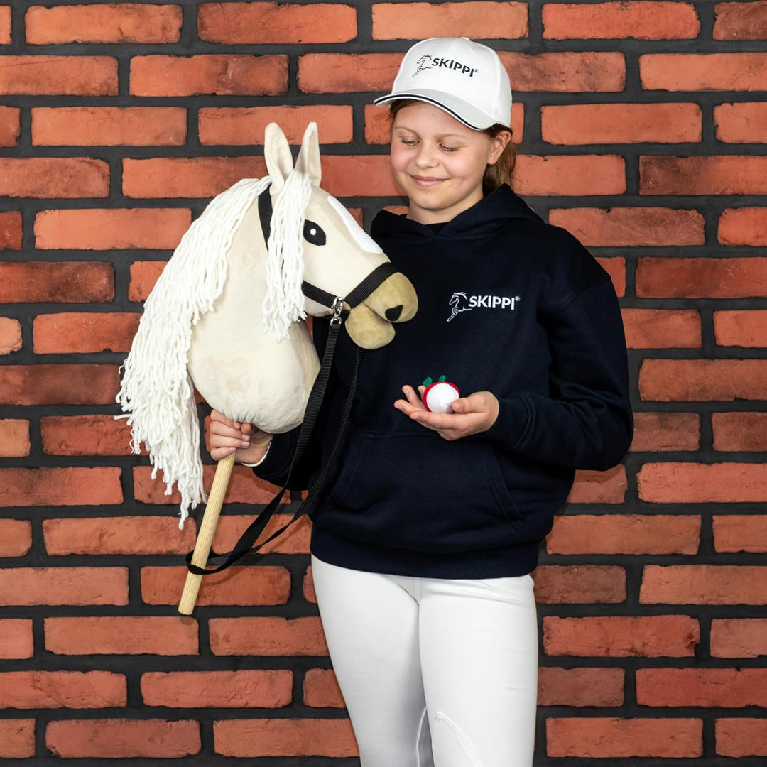 SKIPPI Hobby Horse Almond, Grosses Steckenpferd A3, Halfter und Zügeln im Set, Hobby Horsing Pferd m
