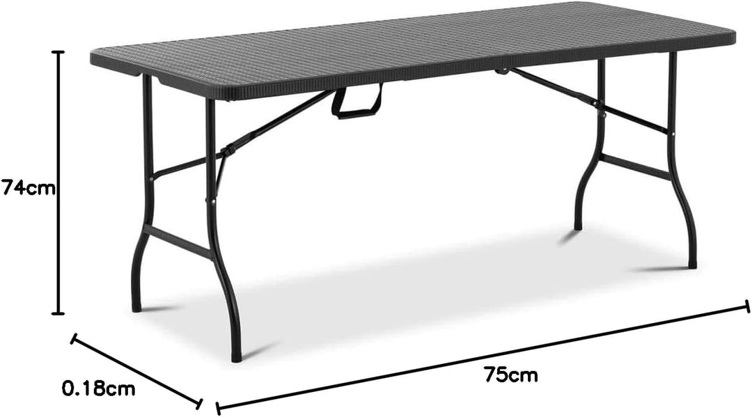 Royal Catering RC-FT_3 Klapptisch 1.830 x 750 x 740 mm 150 kg drinnen/draussen Schwarz Klapptisch dr