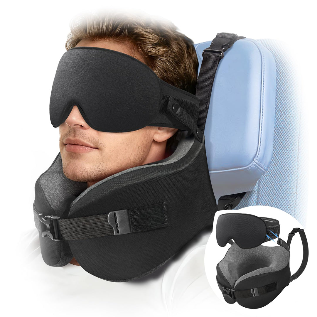 Umisleep Nackenkissen Flugzeug für Langen Flug, mit 3D-Schlafmaske, Nackenkissen Memory Foam 360° St