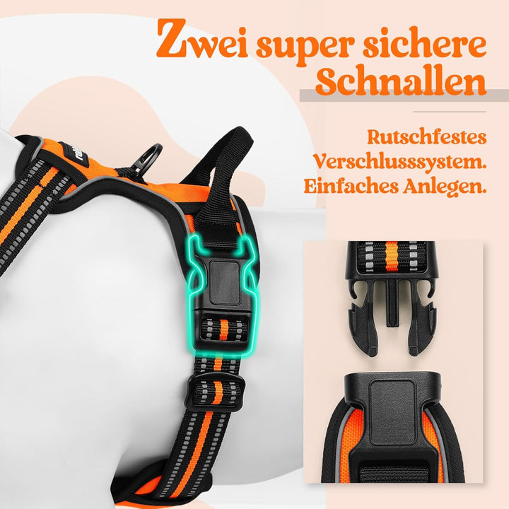 rabbitgoo Hundegeschirr Mittelgrosse Hunde Anti Zug Geschirr Hund mit Kontrolle No Pull Verstellbar