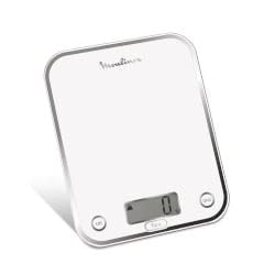 Moulinex BN5000 Optiss Küchenwaage, gehärtetes Glas, Flüssigfunktion, Weiss