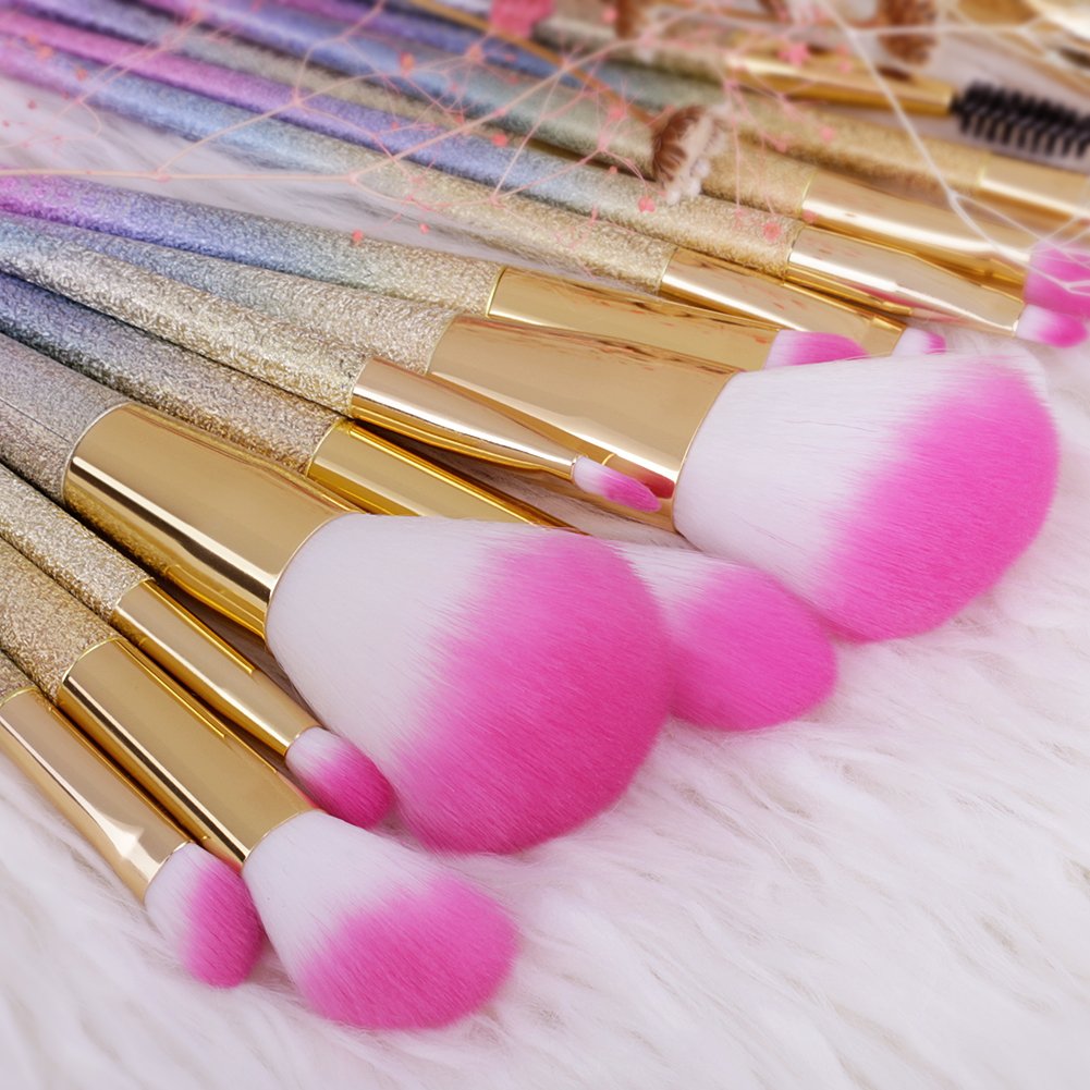 Docolor Makeup Pinsel 16 Pcs Makeup Pinsel Set Premium Synthetische Pulver Stiftung Kontur erröten C
