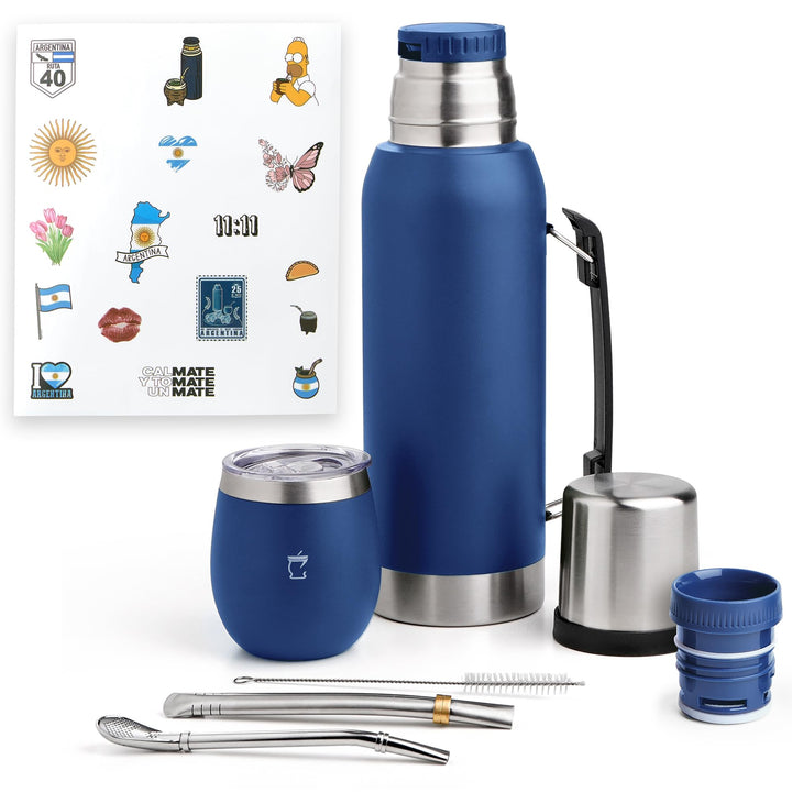 Kit Mate Argentino - Mate Argentino, Yerba Mate, Glühbirne, argentinische Produkte, Blau, Blau