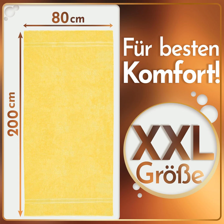 NatureMark 2er Pack Saunatuch 80 x 200 cm | Baumwolle luxuriöse Tücher | Wellnesstuch von extremer W