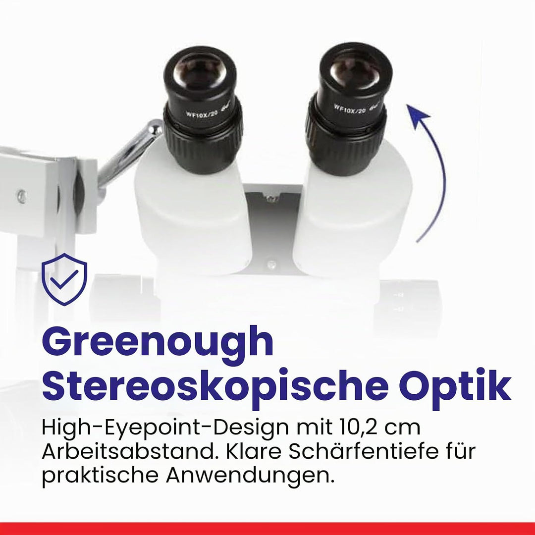 AmScope SM-4B Professionelles Fernglas, Stereo-Zoom-Mikroskop, WH10x Okulare, 7-45x Vergrösserung, 0