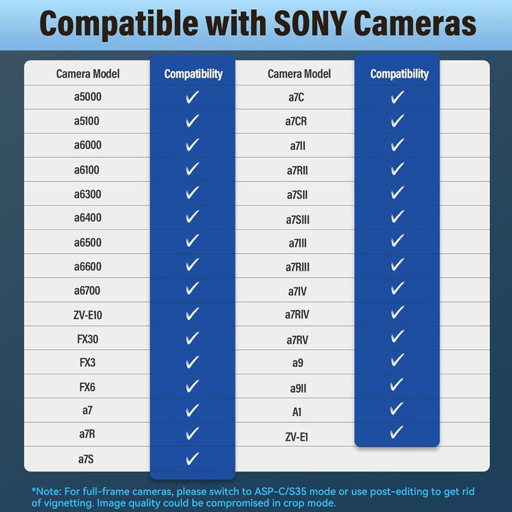 SIRUI 40mm T1.8 1.33X Anamorphotische Linse, S35 Autofokus Objektiv für E-Mount Kameras, A6500, A670