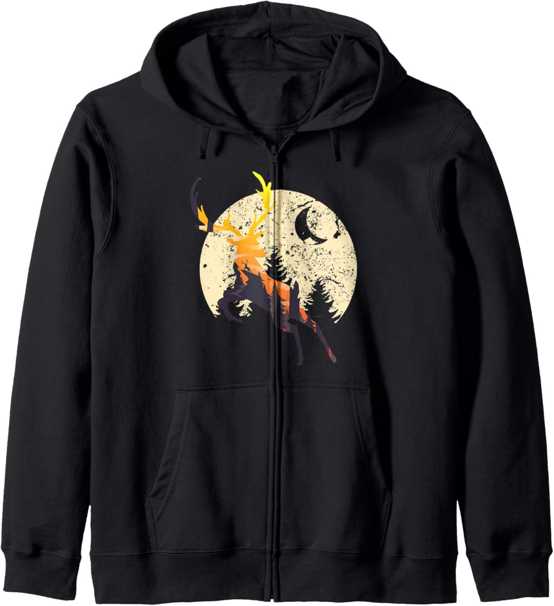 Hirsch und Wald Natur Kapuzenjacke