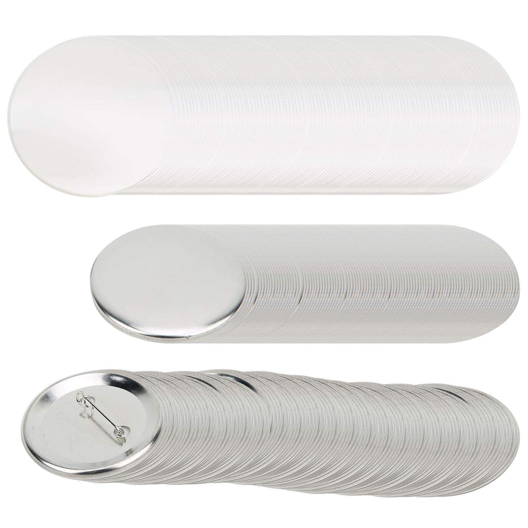 HEEPDD Abzeichen Knopf Teile, 100 Sätze 56mm Blank Badge Making Supplies für Abzeichen Corsage Namen