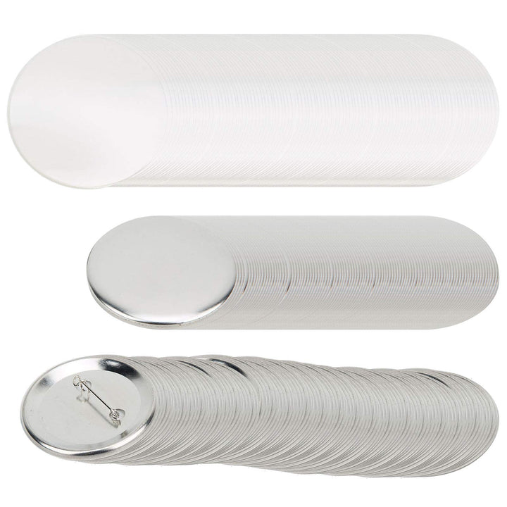 HEEPDD Abzeichen Knopf Teile, 100 Sätze 56mm Blank Badge Making Supplies für Abzeichen Corsage Namen