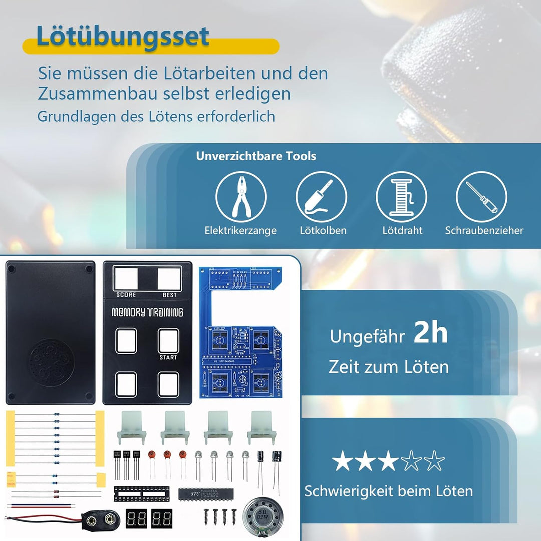 EIELE Memory Games Electronic Kits Soldering Practice Kits for Teenagers and Adults，Suitable for Sch