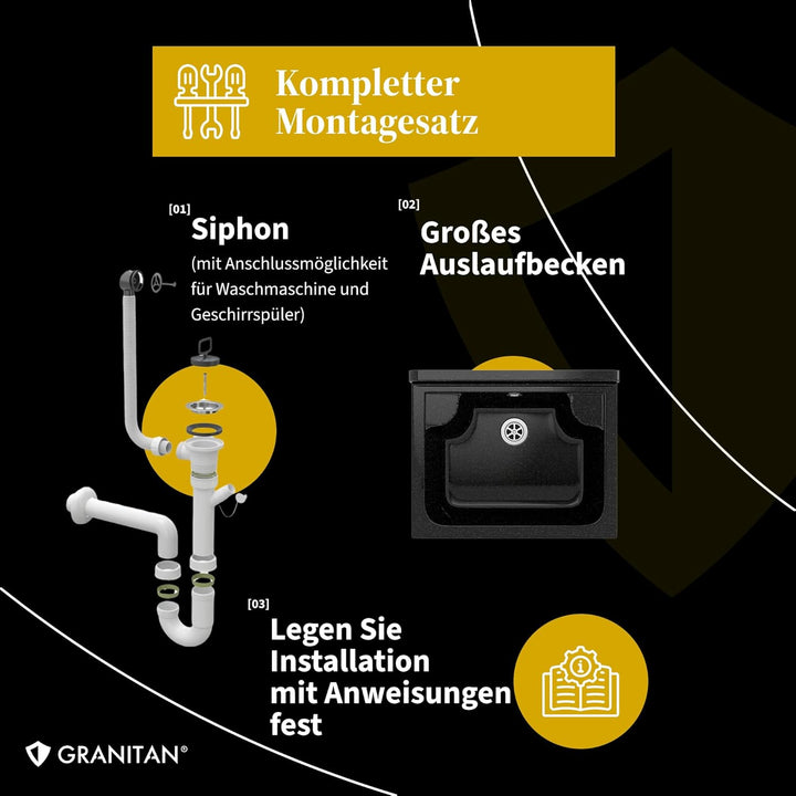 Ausgussbecken mit Platz für Seifenspender Garage Keller Werkstatt und Waschküche - Universal Waschtr