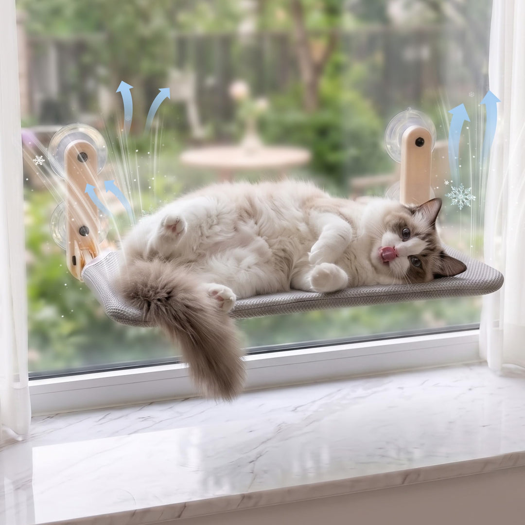 Pet Prime Faltbare Katzenhängematte, Fensterliege für Katzen, Fensterliege mit 2 Bezügen ideal für g