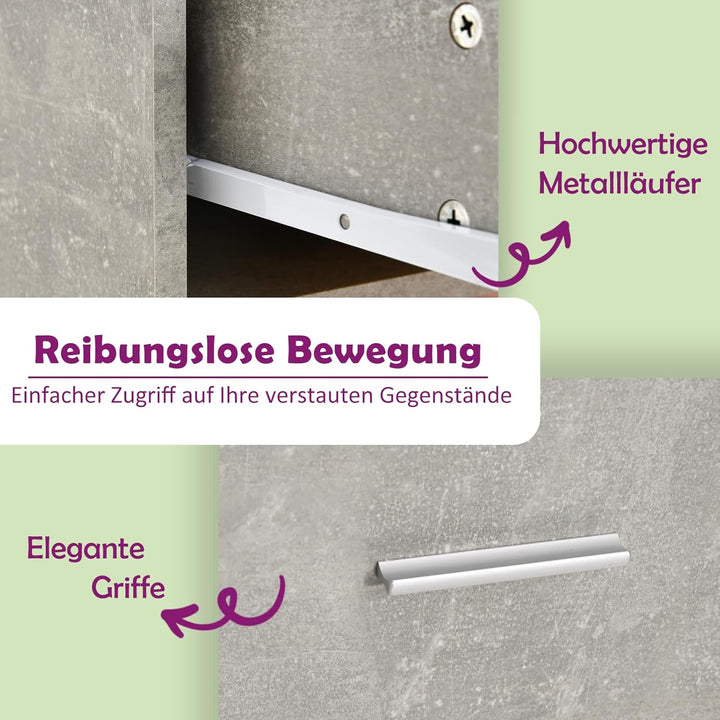 vidaXL Sideboard mit Schubladen Kommode Anrichte Schrank Mehrzweckschrank Beistellschrank Schubladen