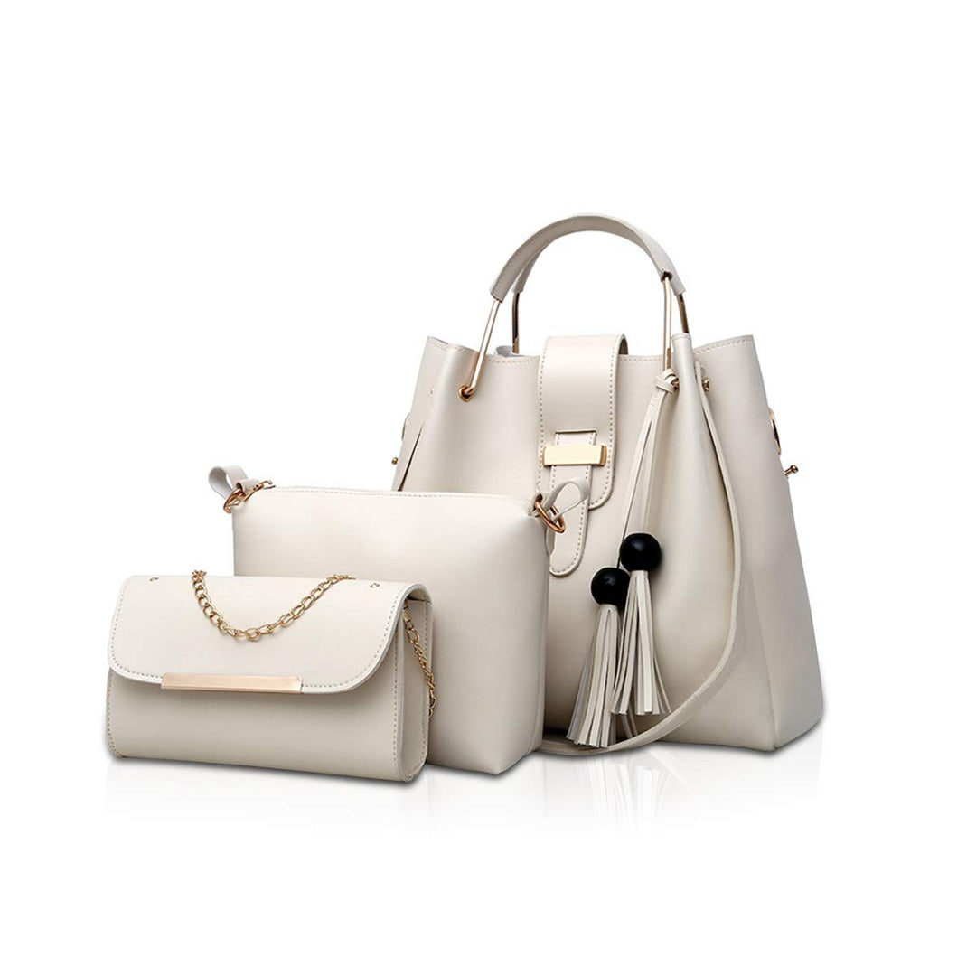 NICOLE &amp; DORIS Damen Handtaschen 3 Stück Taschen für Damen Kette Tasche Top-Griffe Schultertaschen P