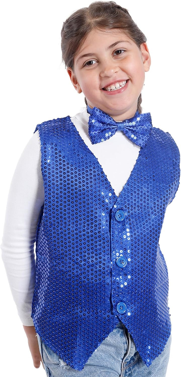 Paillettenweste für Jungen und Mädchen, Hip-Hop-Weste, Kostüm für Kinder, Party, Tanz, Abschlussfeie