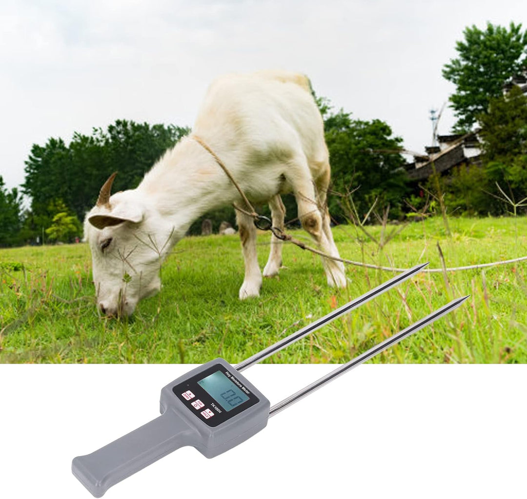 Asixxsix Hay Feuchtigkeitsmesser, Tragbarer Heu-Feuchtigkeitsmesser mit Digitaler Anzeige für Getrei