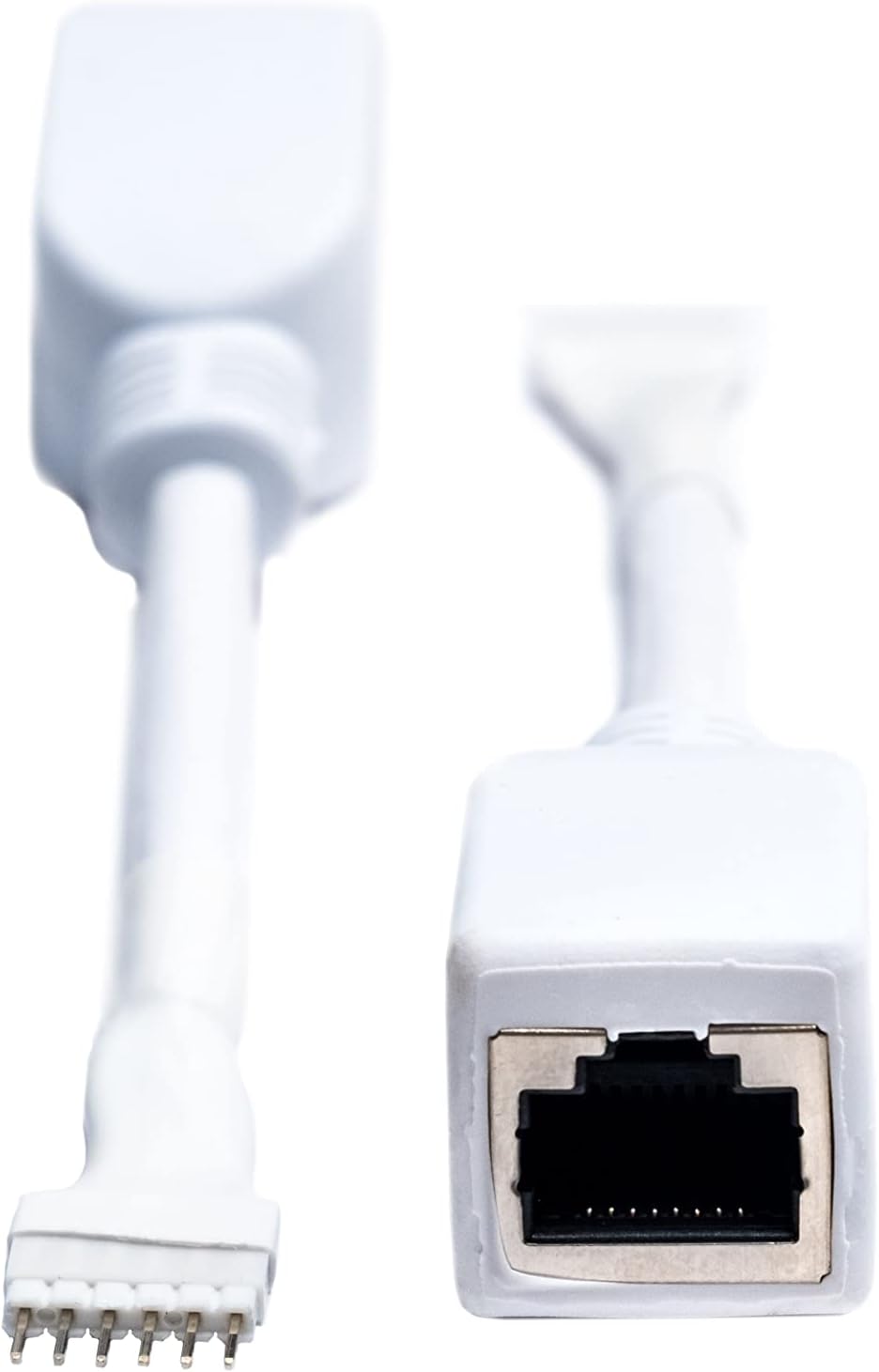 Litcessory RJ45 auf 6-Polig Ethernet-Adapter für Philips Hue Lightstrip Plus (2 Stück - Ein Paar, We