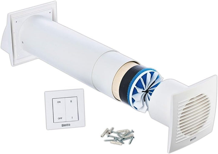 Lirast Ø 125mm Dezentrale Wohnraumlüftung mit Wärmerückgewinnung mit Schalter Mit Schalter / Weiss Ø