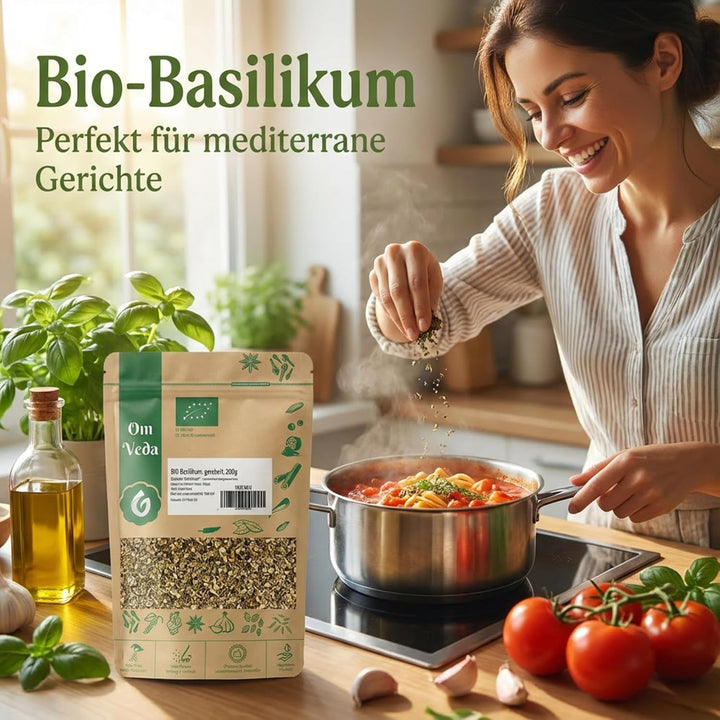 BIO Basilikum getrocknet gerebelt 900g | Bio-Qualität | Premium Basilikum für Pizza, Pasta, mediterr