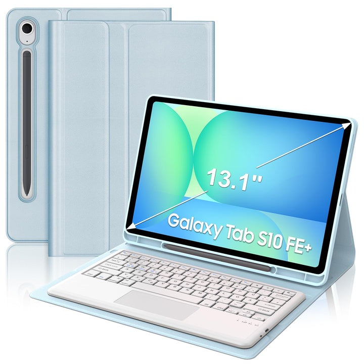 Für Galaxy Tab S10 FE+ Hülle mit Trackpad Tastatur – Deutsches QWERTZ-Layout, Präzisions-Touchpad fü