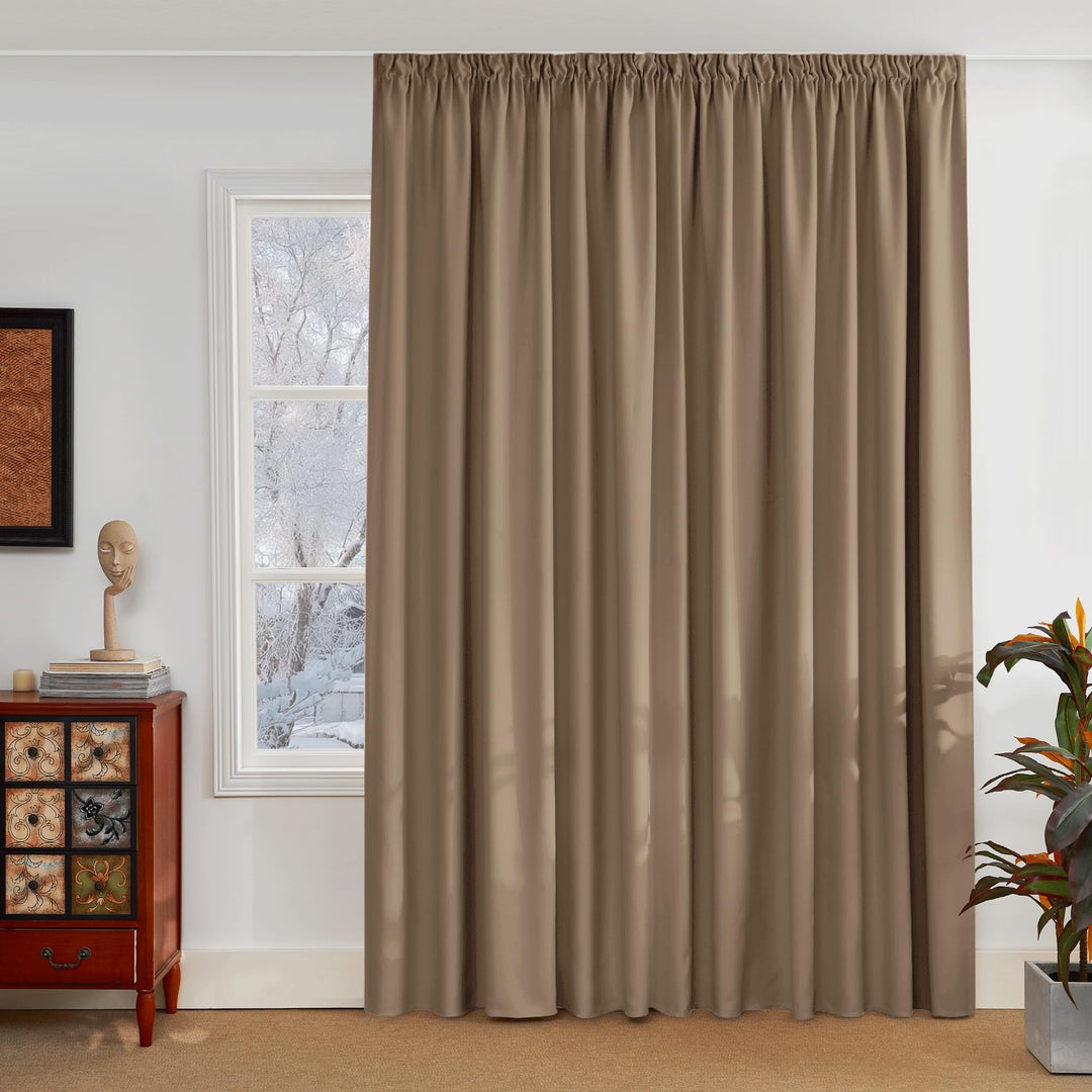 PONY DANCE Vorhang Blickdicht Kräuselband Gardinen für Grosse Fenster 1er Set H 245 x B 200 cm Wohnz