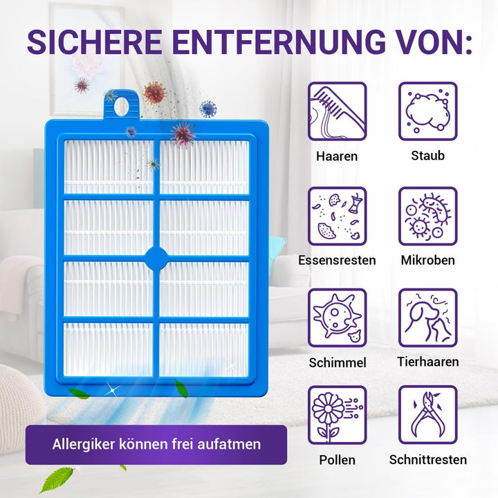 Viоks.pro 4x Lamellenfilter Staubsauger Ersatz für AEG Vacuum Cleaner Filter HEPA13 AFS1W 900167768/